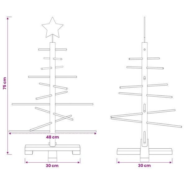 vidaXL Drevený vianočný stromček 75 cm – Obrázok 6
