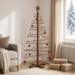 vidaXL Drevený vianočný stromček 125 cm