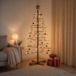 vidaXL Drevený vianočný stromček 125 cm – Obrázok 3