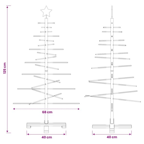 vidaXL Drevený vianočný stromček 125 cm – Obrázok 6