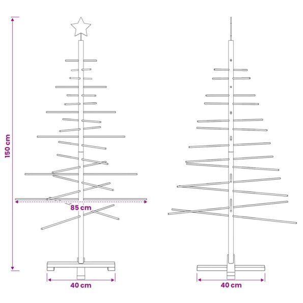 vidaXL Drevený vianočný stromček 150 cm – Obrázok 6