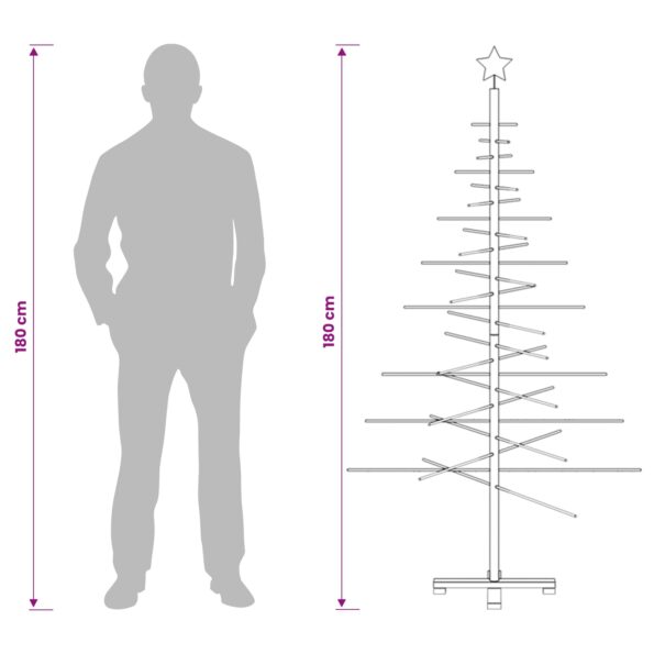 vidaXL Drevený vianočný stromček 180 cm – Obrázok 7