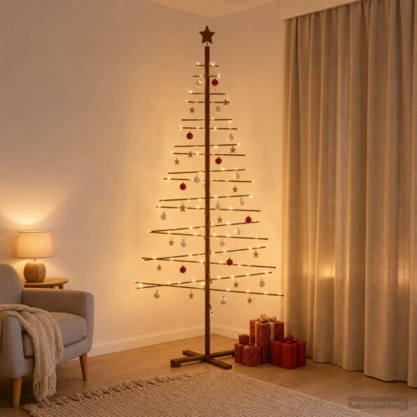 vidaXL Drevený vianočný stromček 210 cm – Obrázok 3