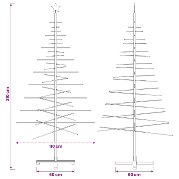 vidaXL Drevený vianočný stromček 210 cm – Obrázok 6