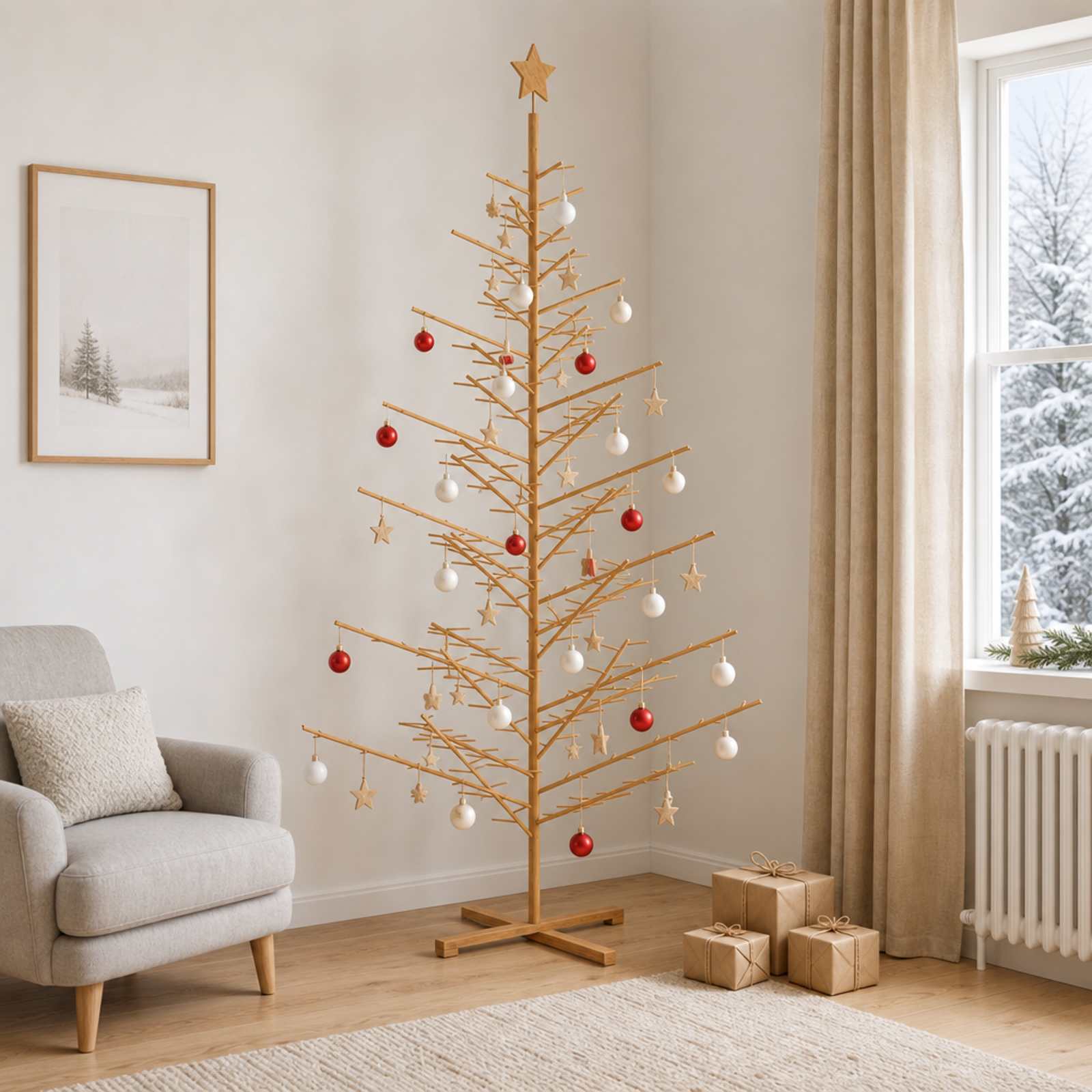 42060351_1.jpg vidaXL Drevený vianočný stromček 240 cm – Obrázok 1