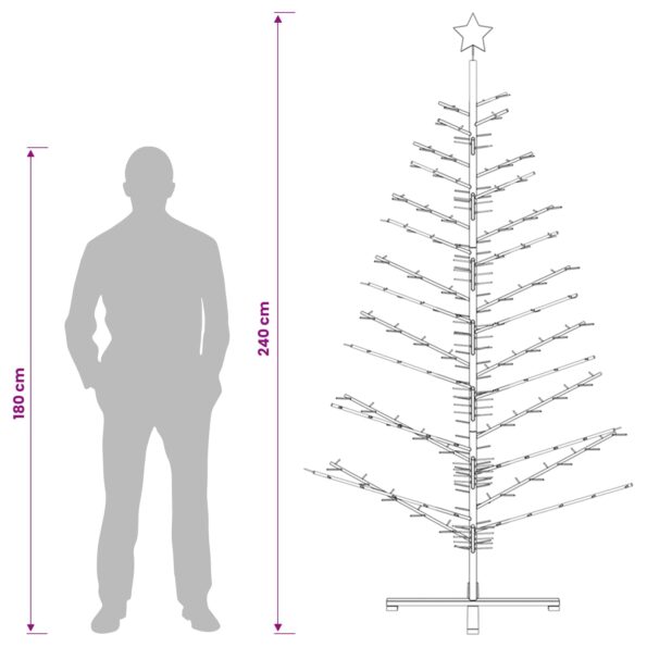 vidaXL Drevený vianočný stromček 240 cm – Obrázok 7