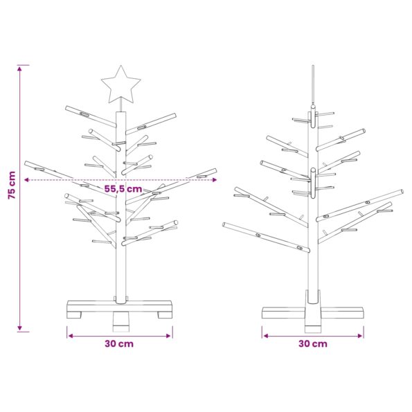 vidaXL Drevený vianočný stromček 75 cm – Obrázok 6