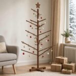 vidaXL Drevený vianočný stromček 125 cm