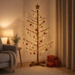 vidaXL Drevený vianočný stromček 125 cm – Obrázok 3