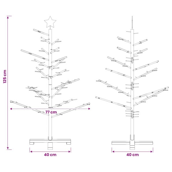 vidaXL Drevený vianočný stromček 125 cm – Obrázok 6