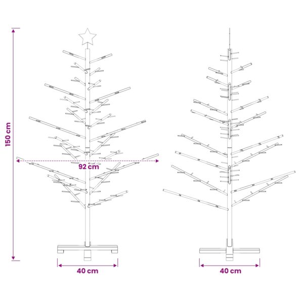 vidaXL Drevený vianočný stromček 150 cm – Obrázok 6