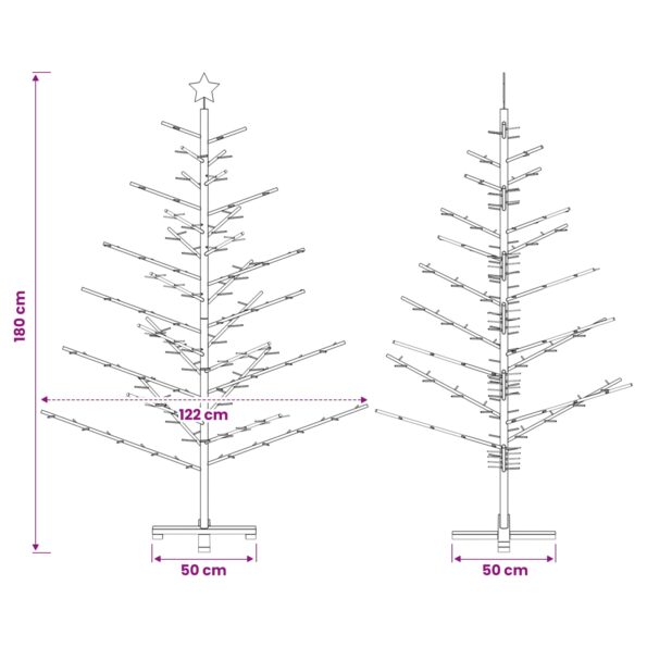 vidaXL Drevený vianočný stromček 180 cm – Obrázok 6