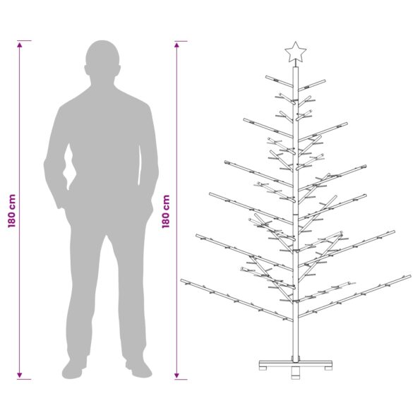 vidaXL Drevený vianočný stromček 180 cm – Obrázok 7