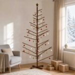 vidaXL Drevený vianočný stromček 210 cm