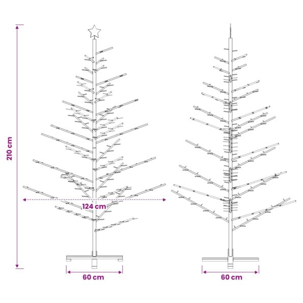 vidaXL Drevený vianočný stromček 210 cm – Obrázok 6
