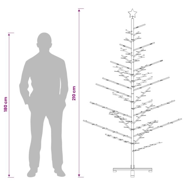 vidaXL Drevený vianočný stromček 210 cm – Obrázok 7