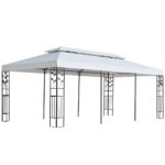 vidaXL Plachta na altánok Biela 300 x 600 cm Polyester – Obrázok 2