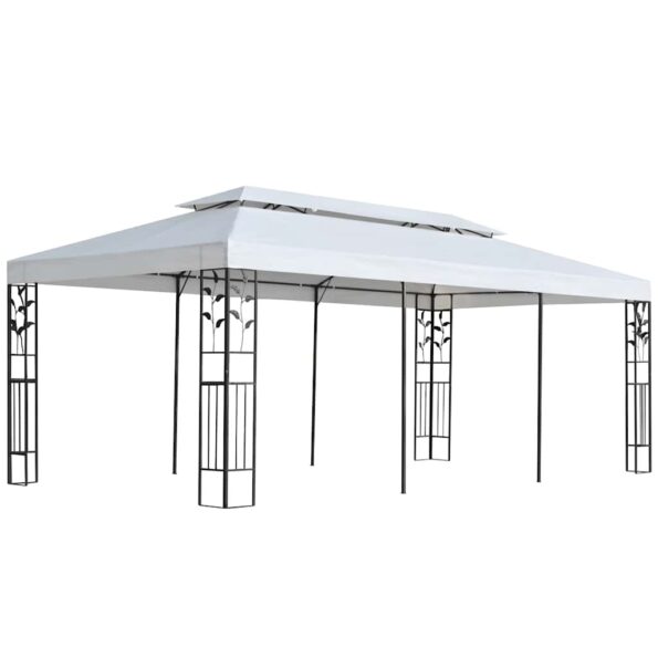 vidaXL Plachta na altánok Biela 300 x 600 cm Polyester – Obrázok 2