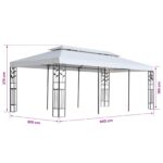 vidaXL Plachta na altánok Biela 300 x 600 cm Polyester – Obrázok 3