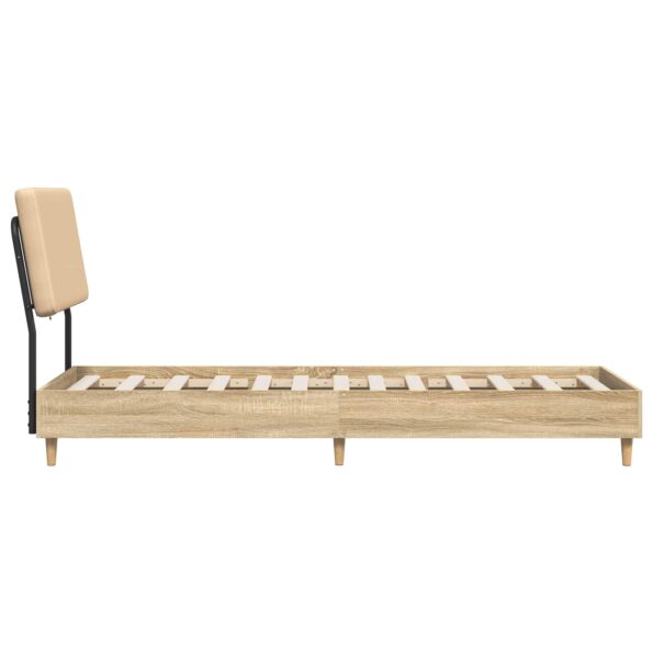 vidaXL Jednolôžková posteľ s čelom Dub sonoma a krémová 90 x 200 cm – Obrázok 4