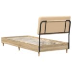 vidaXL Jednolôžková posteľ s čelom Dub sonoma a krémová 90 x 200 cm – Obrázok 5