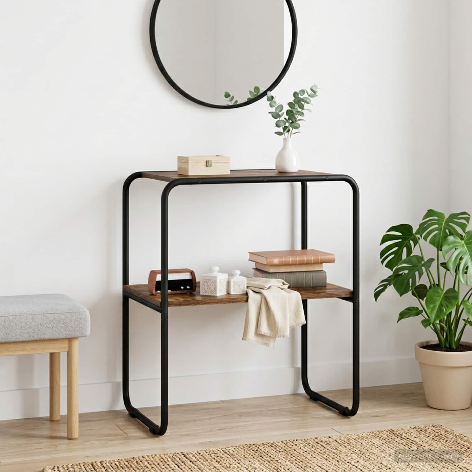 8007523_1.jpg vidaXL Konzolový stôl Dymový dub 100 x 42,5 x 70 cm Kompozitné drevo – Obrázok 1