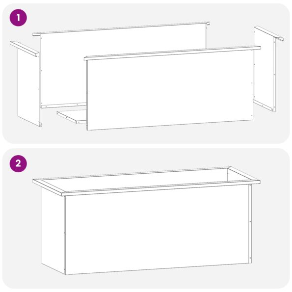 vidaXL Záhradný kvetináč s LED 2 ks Antracit 40 x 100 x 40 cm Oceľ – Obrázok 12