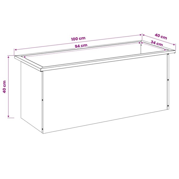 vidaXL Záhradný kvetináč s LED 2 ks Antracit 40 x 100 x 40 cm Oceľ – Obrázok 13