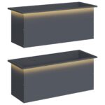 vidaXL Záhradný kvetináč s LED 2 ks Antracit 40 x 100 x 40 cm Oceľ – Obrázok 2