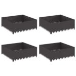 vidaXL Obrubník trávnika 4 ks 100 x 100 x 35 cm Oceľ Čierna – Obrázok 2