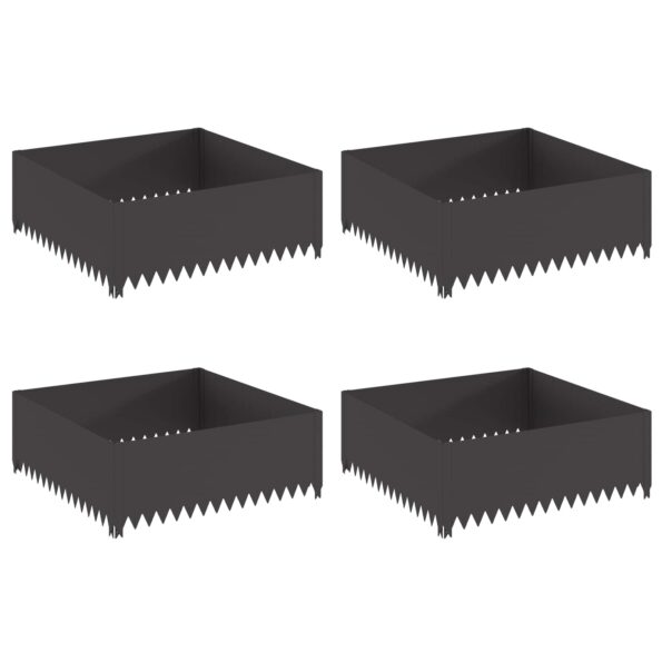 vidaXL Obrubník trávnika 4 ks 100 x 100 x 35 cm Oceľ Čierna – Obrázok 2