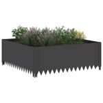 vidaXL Obrubník trávnika 4 ks 100 x 100 x 35 cm Oceľ Čierna – Obrázok 3
