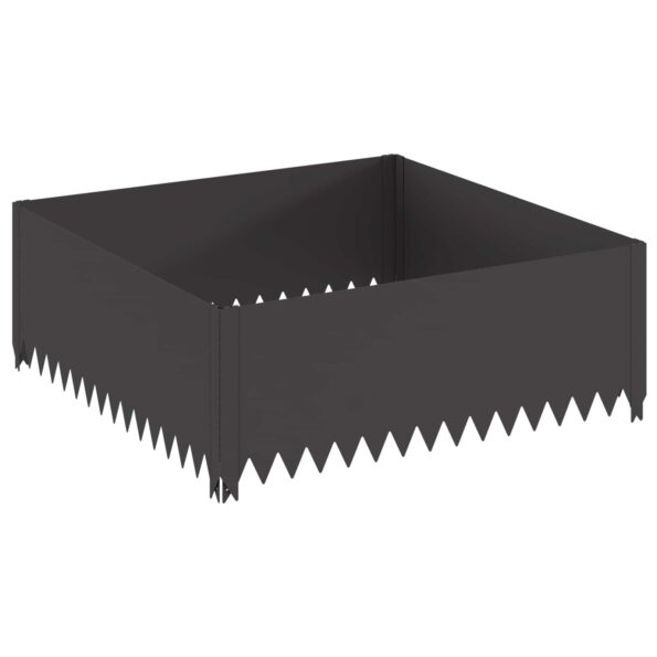 vidaXL Obrubník trávnika 4 ks 100 x 100 x 35 cm Oceľ Čierna – Obrázok 4