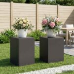vidaXL Stojan na rastliny 2 pcs Čierna 30 x 30 x 40 cm Oceľ