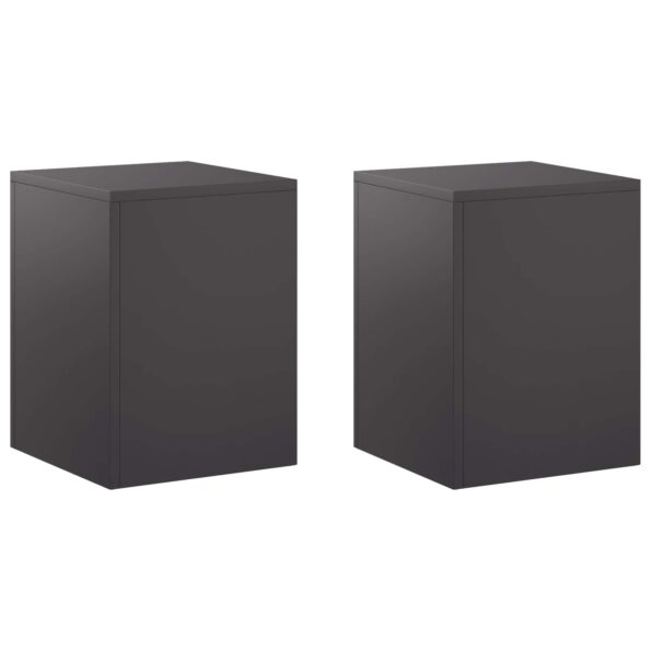 vidaXL Stojan na rastliny 2 pcs Čierna 30 x 30 x 40 cm Oceľ – Obrázok 2