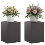 vidaXL Stojan na rastliny 2 pcs Čierna 30 x 30 x 40 cm Oceľ – Obrázok 3