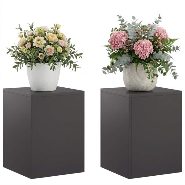 vidaXL Stojan na rastliny 2 pcs Čierna 30 x 30 x 40 cm Oceľ – Obrázok 3