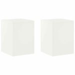 vidaXL Stojan na rastliny 2 pcs Biela 30 x 30 x 40 cm Oceľ – Obrázok 2