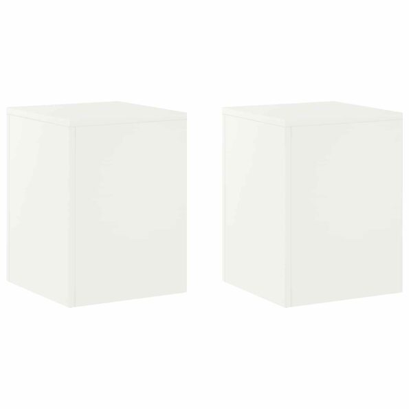vidaXL Stojan na rastliny 2 pcs Biela 30 x 30 x 40 cm Oceľ – Obrázok 2