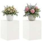 vidaXL Stojan na rastliny 2 pcs Biela 30 x 30 x 40 cm Oceľ – Obrázok 3