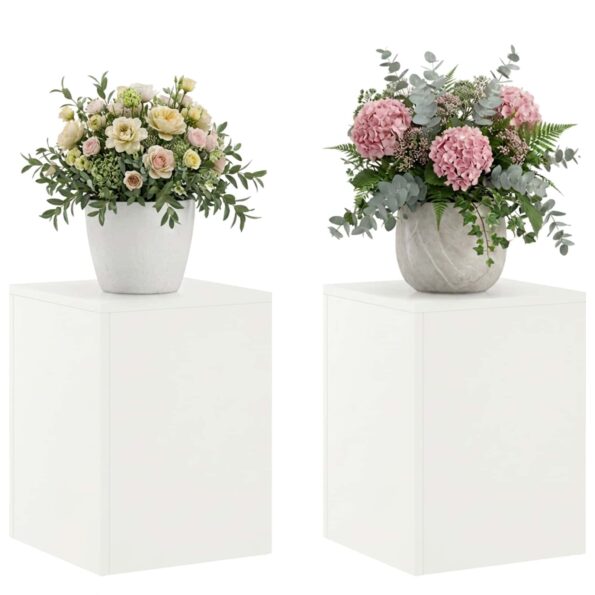 vidaXL Stojan na rastliny 2 pcs Biela 30 x 30 x 40 cm Oceľ – Obrázok 3