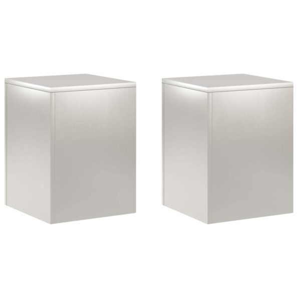 vidaXL Stojan na rastliny 2 pcs Strieborná 30 x 30 x 40 cm Oceľ – Obrázok 2