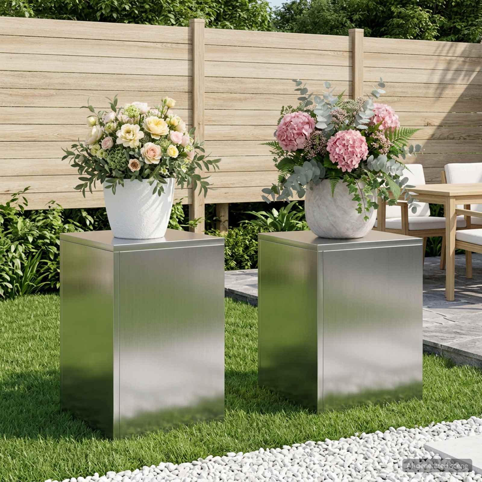 8012471_1.jpg vidaXL Stojan na rastliny 2 pcs Strieborná 30 x 30 x 40 cm – Obrázok 1