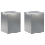 vidaXL Stojan na rastliny 2 pcs Strieborná 30 x 30 x 40 cm – Obrázok 2