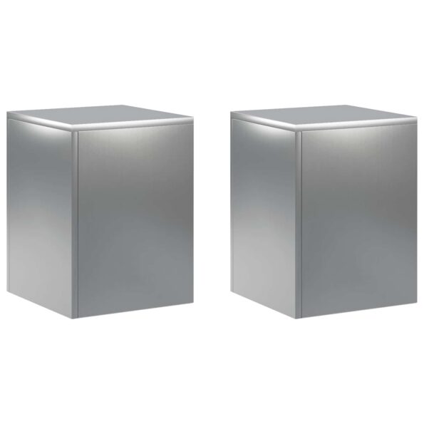 vidaXL Stojan na rastliny 2 pcs Strieborná 30 x 30 x 40 cm – Obrázok 2