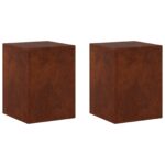 vidaXL Stojan na rastliny 2 pcs Hrdzavý 30 x 30 x 40 cm – Obrázok 2