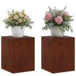 vidaXL Stojan na rastliny 2 pcs Hrdzavý 30 x 30 x 40 cm – Obrázok 3