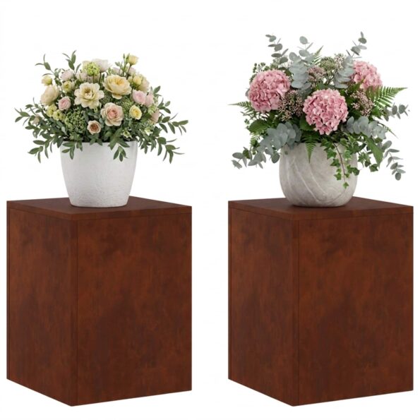 vidaXL Stojan na rastliny 2 pcs Hrdzavý 30 x 30 x 40 cm – Obrázok 3