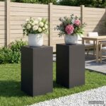 vidaXL Stojan na rastliny 2 pcs Čierna 30 x 30 x 60 cm Oceľ