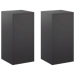 vidaXL Stojan na rastliny 2 pcs Čierna 30 x 30 x 60 cm Oceľ – Obrázok 2